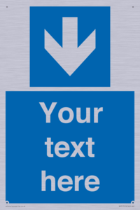 Custom Directional signage blue down arrow 